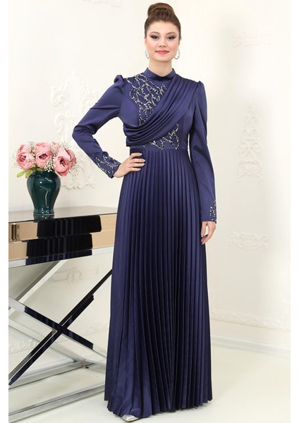 Orkide Abiye Lacivert SN72