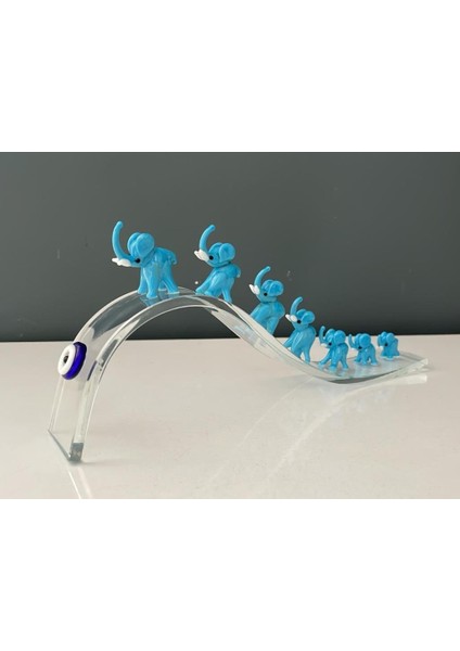 Büyük Kristal Yedili Fil Açık Mavi