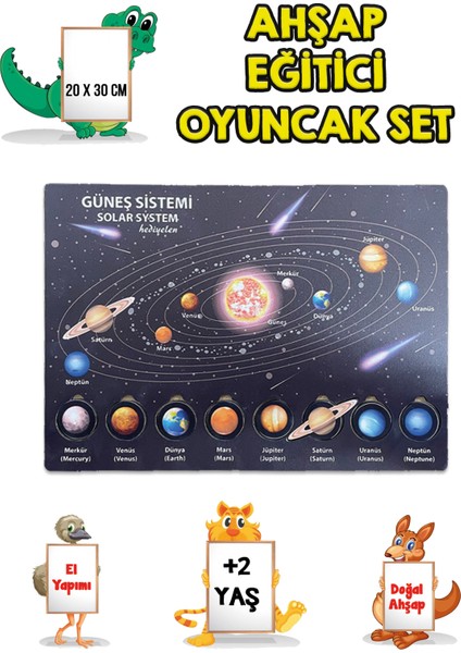 4 Lü Set Ahşap Eğitici Öğretici Oyuncak Puzzle Yapboz Söktak +2 Yaş Harfler-Sayılar