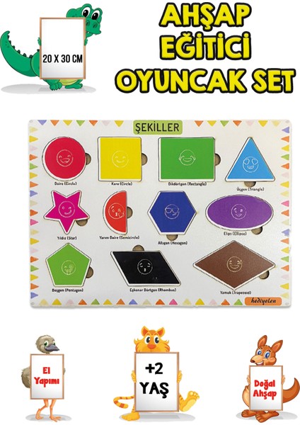 4 Lü Set Ahşap Eğitici Öğretici Oyuncak Puzzle Yapboz Söktak +2 Yaş Harfler-Sayılar