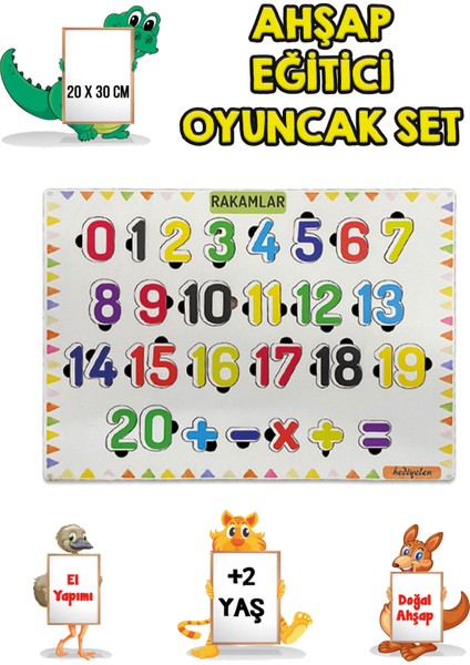 4 Lü Set Ahşap Eğitici Öğretici Oyuncak Puzzle Yapboz Söktak +2 Yaş Harfler-Sayılar