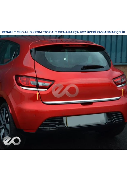 Ebal Oto Renault Clio 4 Hb Krom Stop Alt Çıta 4 Prç  2012-2018 P.Çelik