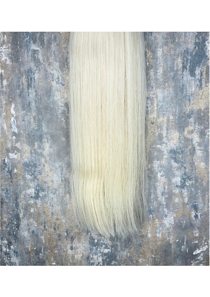 70 cm - Buz Platin - Ice Blonde - Mikro Kaynak - Gerçek İnsan Saçı - 200 adet 120 gr