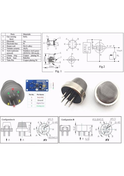 MQ-135 Hava Kalitesi Ölçüm Sensörü (Air Quality Sensor) modelleri