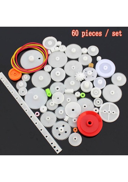 60 Parça Plastik Dişli Çark Seti (Dc Motor - Dıy - Hobi Seti)