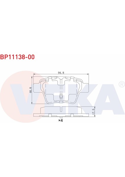 Fren Balata Arka Peugeot 307 1.6 90 Hp 2000-2007 / 307 1.6 Hdı 90 Hp 2000-2007 / 207 1.4 Hdı 2006-2012 / 207 1.6i 16V 2006-2012 / Cıtroen C4 1.6 Hdı 2004-2009/ C4 1.6 2004-2009
