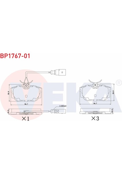 Fren Balata Arka Fıslı Volkswagen Transporter Iv (70XB,70XC,7DB,7DW) 2.4 D 1990-2003 / Transporter Iv 2.5 Tdı 1990-2003 / Transporter Iv 1.9 D 1990-2003 / Transporter Iv 2.5 D 1990-2003