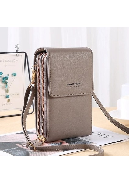 6.5 Inç Pu Deri Telefon Crossbody Çanta Kadınlar Için Dokunmatik Ekran Çantaları-Siyah (Yurt Dışından)