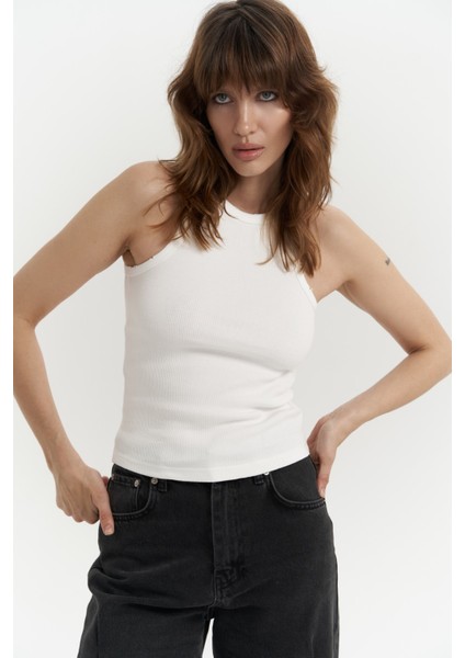 Bone Beyaz Yıkamalı Fitilli Crop fırsatları