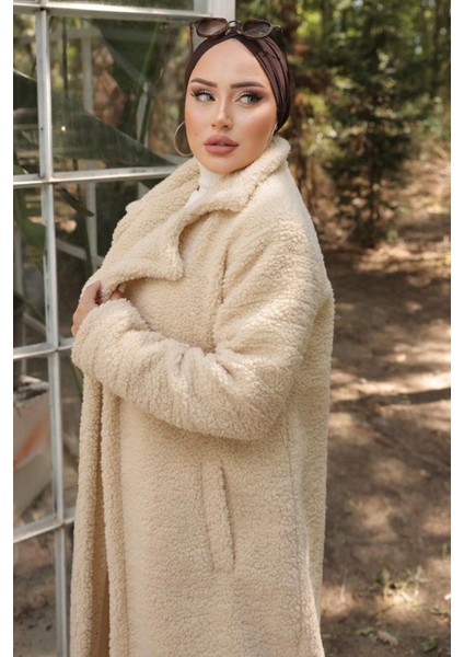 Fleto Cepli Peluş Mont Krem HM2506 indirimleri