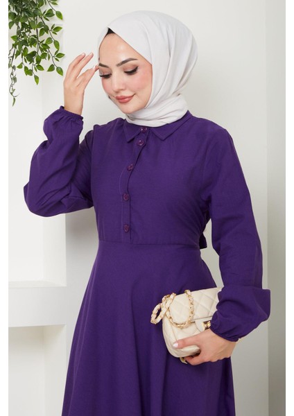 Kuşaklı Mevlana Elbise Mor HM2105 fırsatları