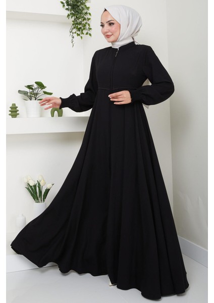 Kolu Gipeli Nakış Detaylı Mevlana Ferace Siyah HM2484 fiyatları