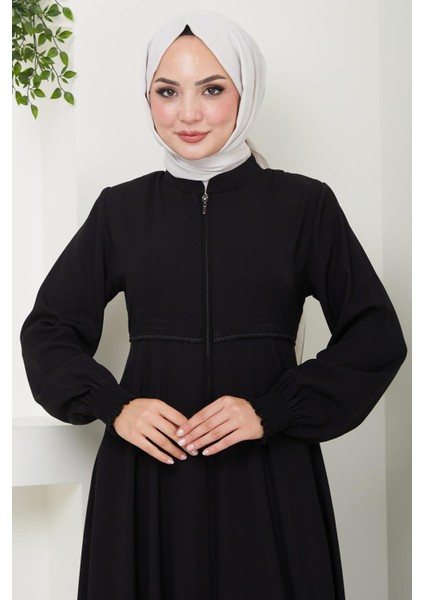 Kolu Gipeli Nakış Detaylı Mevlana Ferace Siyah HM2484 fırsatları