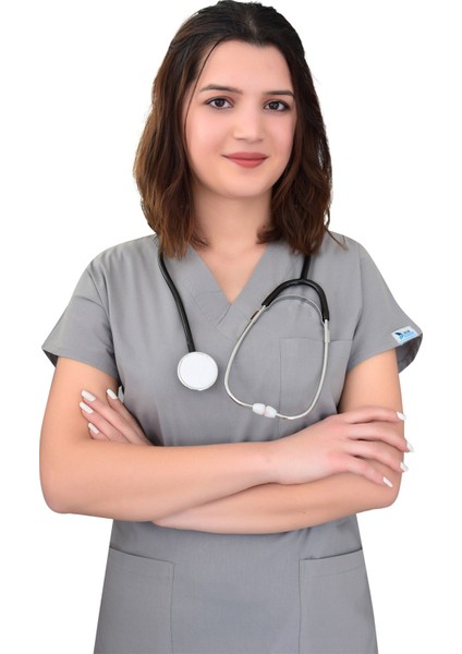 Gri Renk Soft Likra Hemşire Hastane Doktor Cerrahi Takım Üniforma modelleri