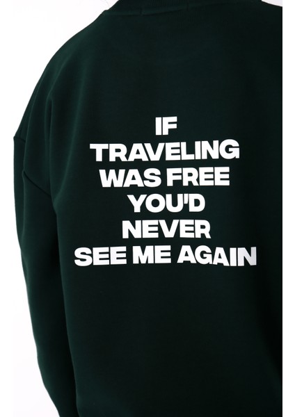 Never See Me Again Relaxed Fit Sweatshirt Kadın - Yeşil indirimleri