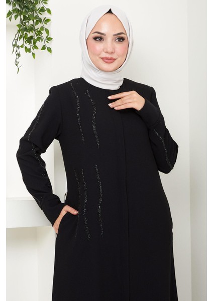 Sevgi Taşlı Ferace Siyah HM2481 fiyatları