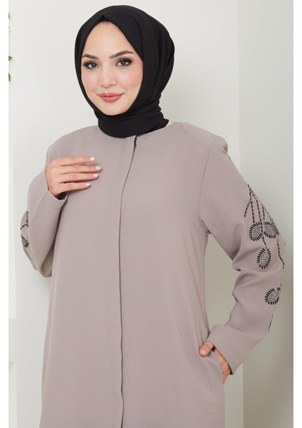 Nihan Kolları Taşlı Ferace Vizon HM2485