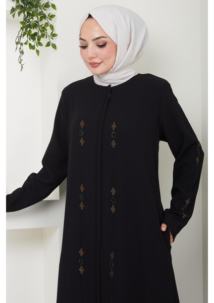 Simge Taşlı Ferace Siyah HM2480 fırsatları