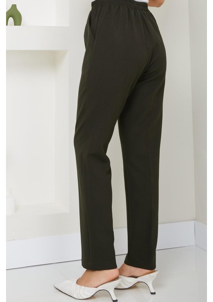 Beli Lastikli Kumaş Pantolon Haki HM2487 fırsatları