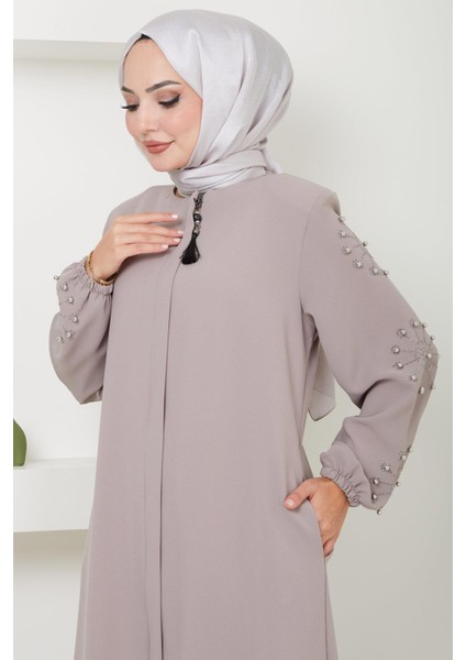 Kolu Taşlı ve Incili Ferace Bej HM2494 fiyatları