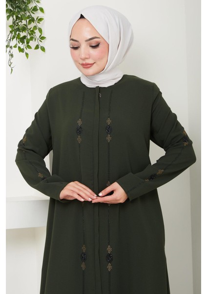 Simge Taşlı Ferace Haki HM2480 modelleri