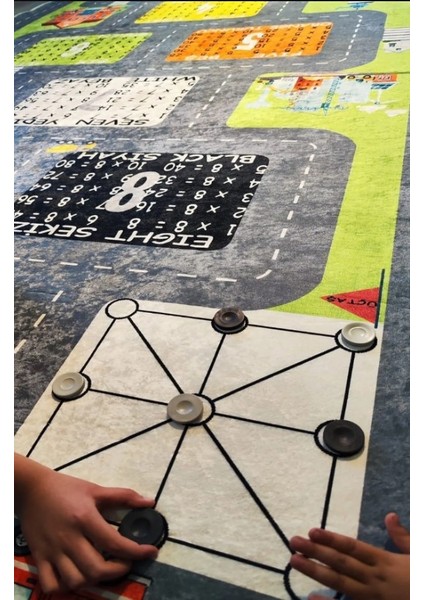 Trafik Araba Yollu Çarpım Tablolu Ingilizce Türkçe Eğitici Seksekli Çocuk Oyun Halısı Çocuk Odası Halısıeğlenceli Halı modelleri