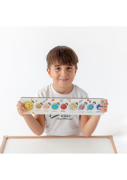 Montessori Güneş Sistemi & Gezegenler Ahşap Bultak Puzzle Seti / 1+ Yaş / Eğitici, Öğretici ve Güvenli Çocuk Oyuncağı