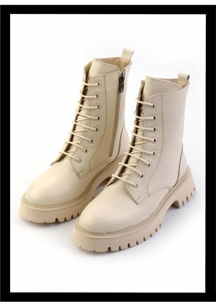 Bej Rolax Deri Kadın Bot & Bootie K02044002345