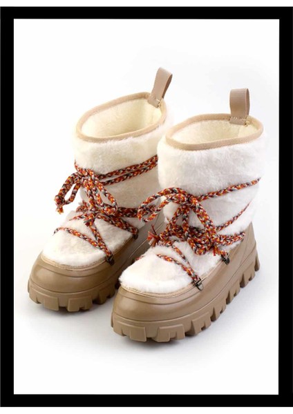 Bej Kürklü Kadın Kar Botu K02661000597