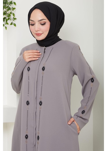 Simge Taşlı Ferace Gri HM2480 fiyatları