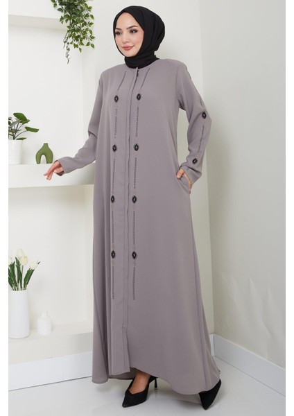 Simge Taşlı Ferace Gri HM2480 fırsatları