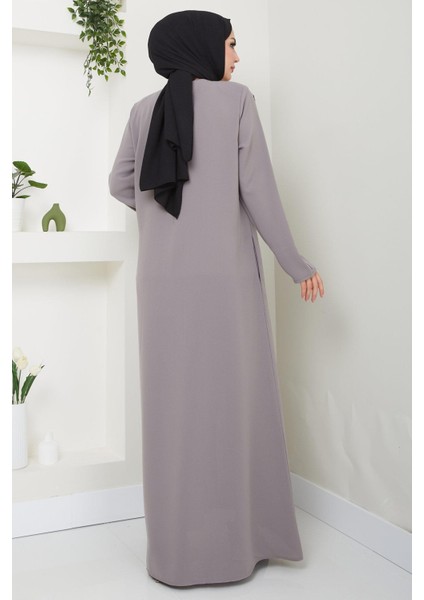 Simge Taşlı Ferace Gri HM2480 indirimleri