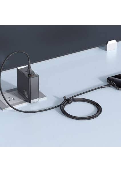 CA-5641 60W 3A Usb-C To Usb-C Şarj ve Data Kablosu Siyah - 1m