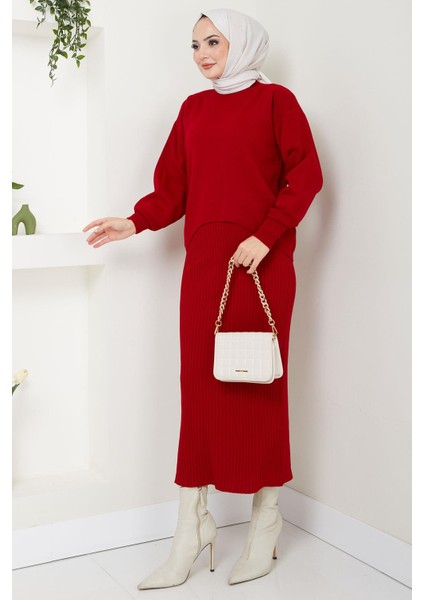 Jile Kazak Triko Takım Kırmızı HM2597 fırsatları