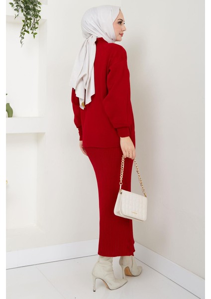 Jile Kazak Triko Takım Kırmızı HM2597 indirimleri