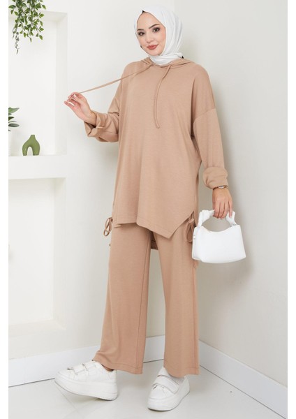 Kapüşonlu Oysho Ikili Takım Vizon HM2511