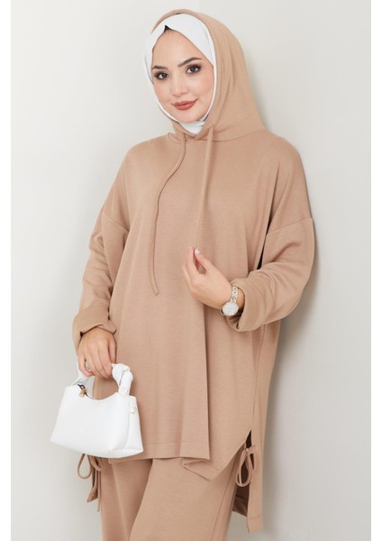 Kapüşonlu Oysho Ikili Takım Vizon HM2511 fırsatları