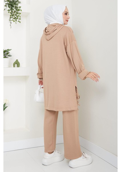 Kapüşonlu Oysho Ikili Takım Vizon HM2511 indirimleri