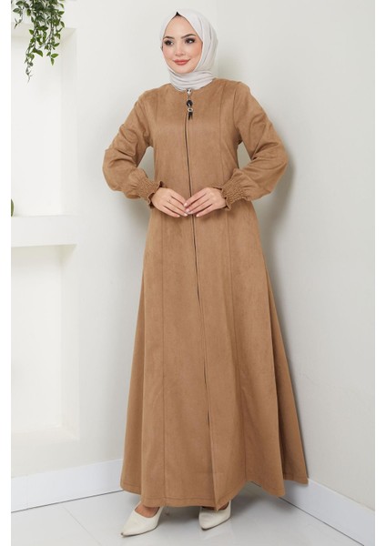 Manşeti Gipeli Süet Ferace Camel HM2543 modelleri