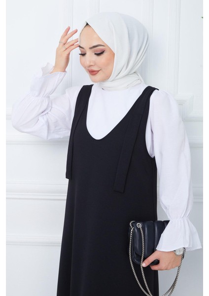 Nehir Örme Jile Elbise Siyah HM2389 fırsatları