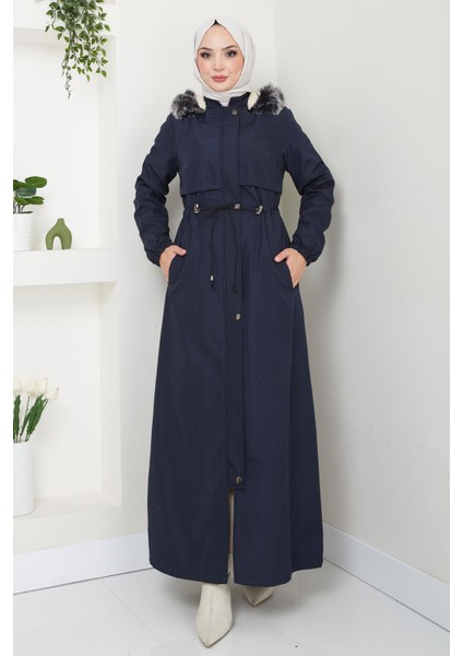 Içi Kürklü Tam Boy Bondit Mont Lacivert HM2331 fiyatları