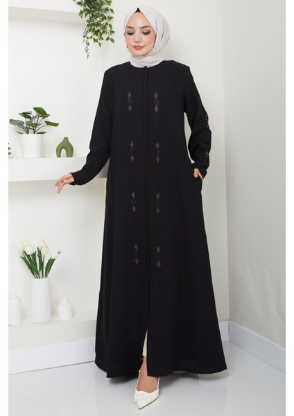 Simge Taşlı Ferace Siyah HM2480 fiyatları