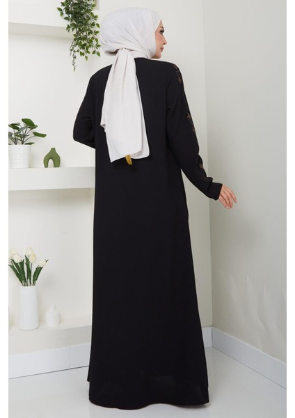 Simge Taşlı Ferace Siyah HM2480 indirimleri