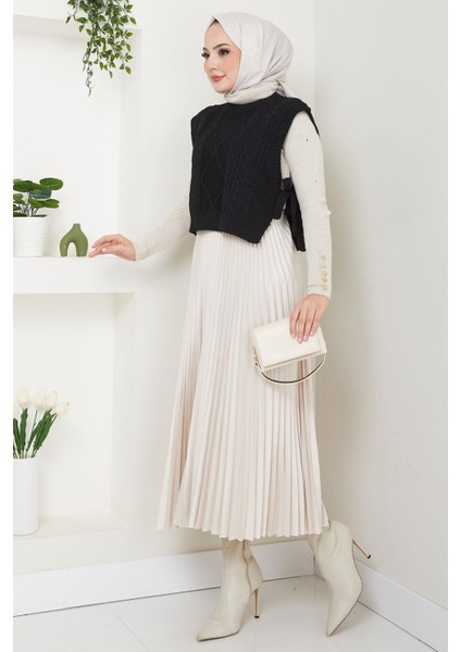 Yandan Bağlamalı Triko Süveter Siyah HM2552 modelleri