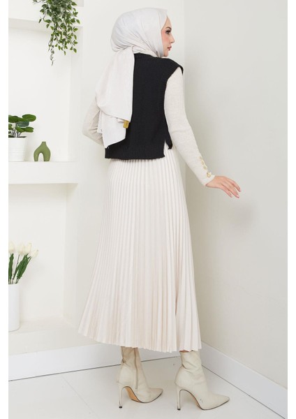 Yandan Bağlamalı Triko Süveter Siyah HM2552 indirimleri