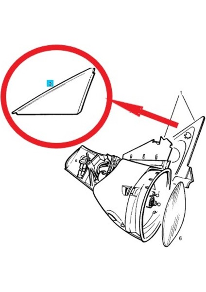 Opel Vectra B Sol Ayna Dış Üçgen Kapağı 1996-2001 modelleri