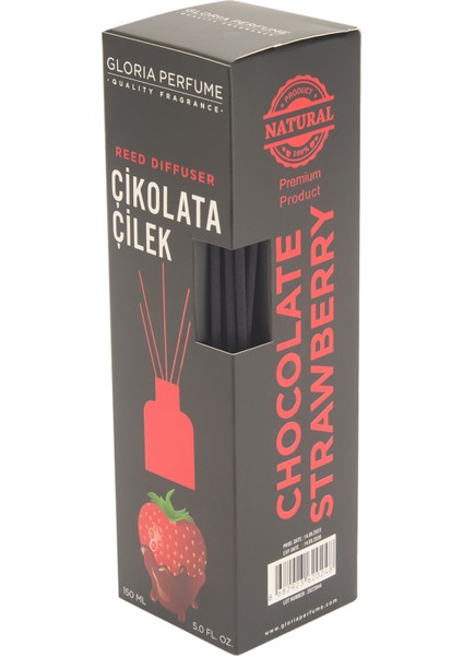 Chocolate Strawberry Bambu Çubuklu Oda Kokusu - Şeffaf - 150 ml