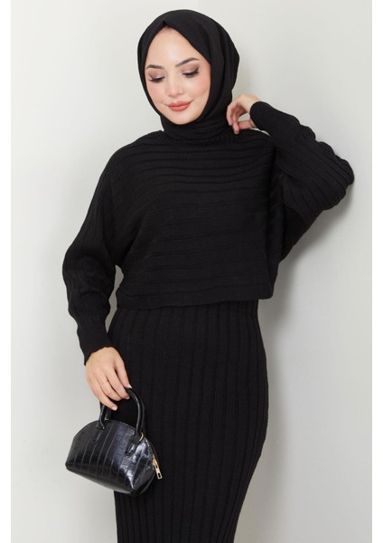 Jile Bluz Triko Takım Siyah HM2551 indirimleri