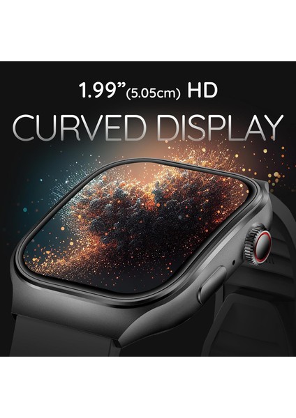 1.99” Hd Kavisli Ekranlı Akıllı Saat - IP67 Suya Dayanıklı, Bluetooth Arama