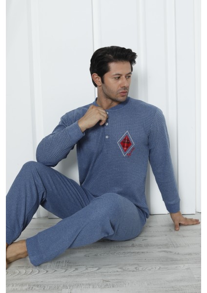 Falkom 5006 Interlok Kalın Kışlık Çizgili Erkek Ev Pijama Takımı modelleri